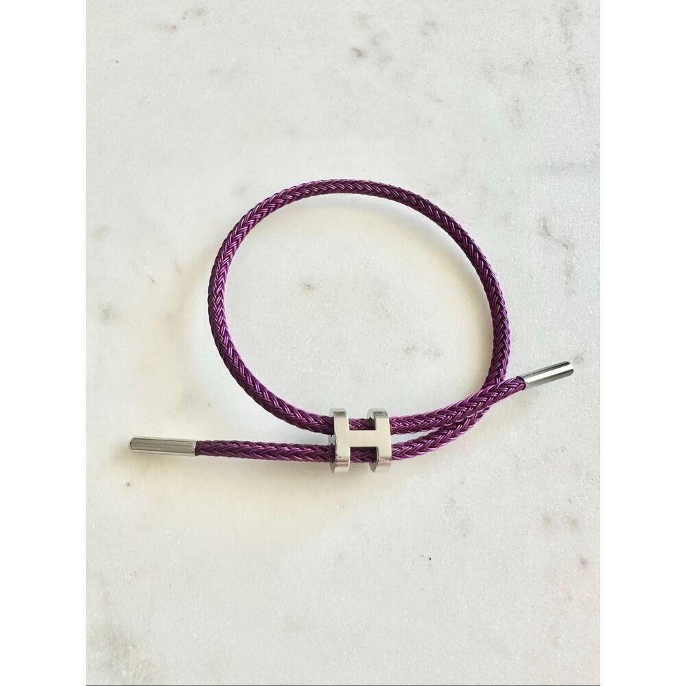 Plum purple H logo rope bracelet